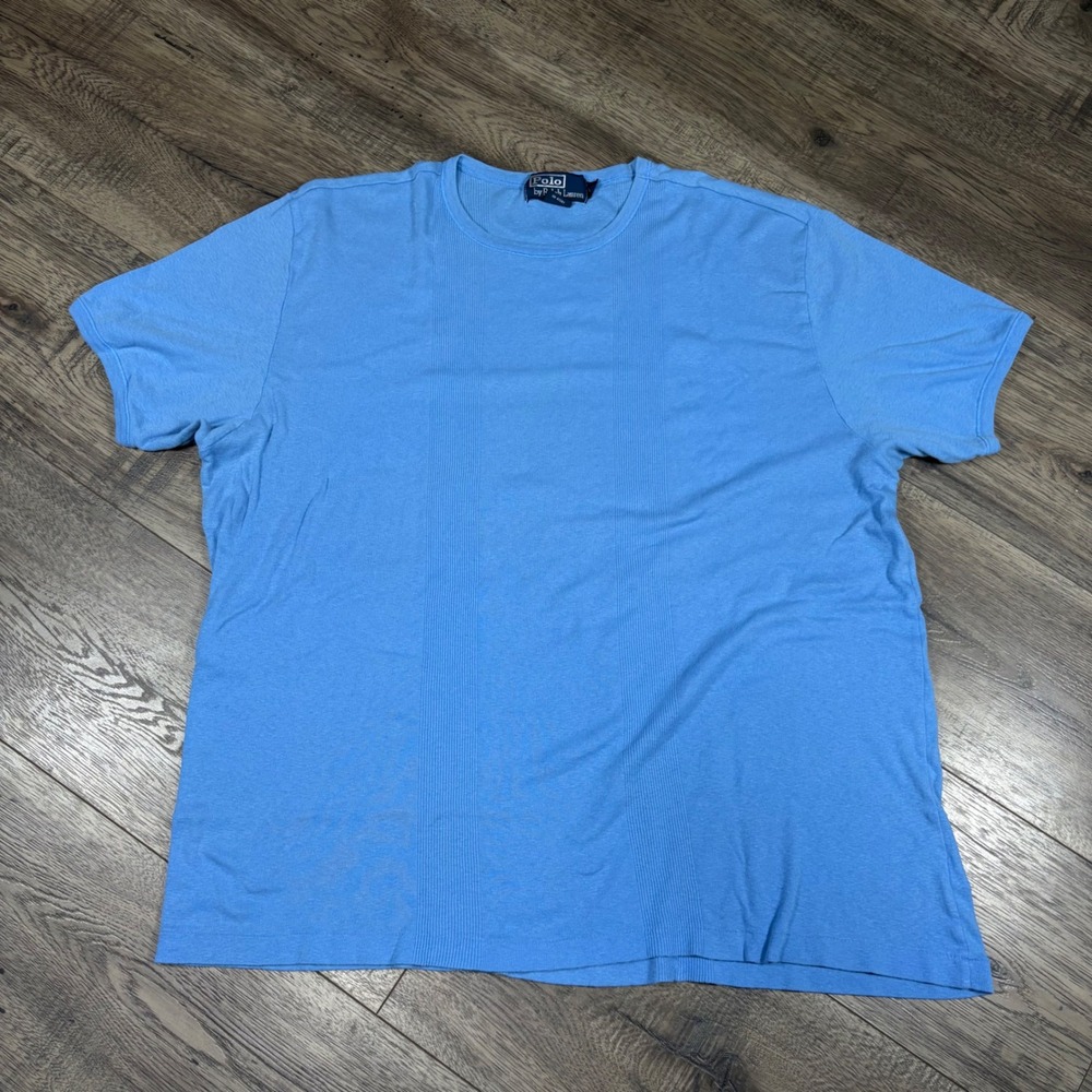 Polo Ralph Lauren Mens XXL Textured Ribbed Cotton T-Shirt Short Sleeve